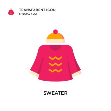 Süveter vektör simgesi. Düz çizim. EPS 10 vektörü.