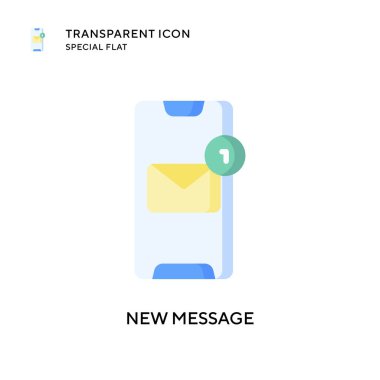 Yeni mesaj vektör simgesi. Düz çizim. EPS 10 vektörü.