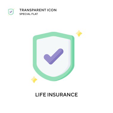 Hayat sigortası vektör ikonu. Düz çizim. EPS 10 vektörü.