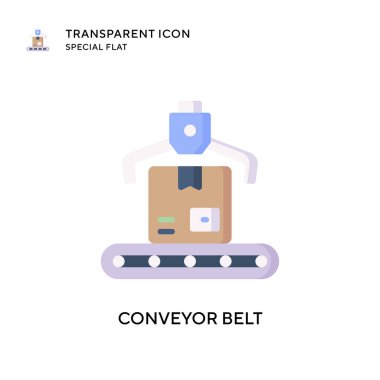 Taşıyıcı şerit vektör simgesi. Düz çizim. EPS 10 vektörü.