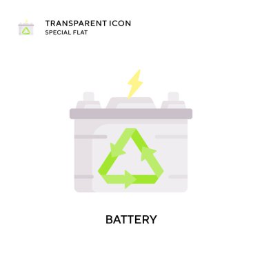 Batarya vektör simgesi. Düz çizim. EPS 10 vektörü.