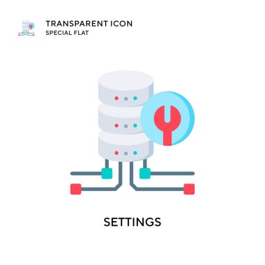 Ayarlar vektör simgesi. Düz çizim. EPS 10 vektörü.