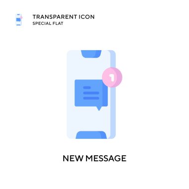 Yeni mesaj vektör simgesi. Düz çizim. EPS 10 vektörü.