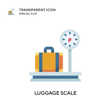 Bagaj ölçekli vektör simgesi. Düz çizim. EPS 10 vektörü.