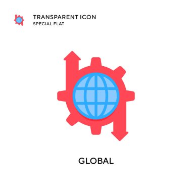 Küresel vektör simgesi. Düz çizim. EPS 10 vektörü.