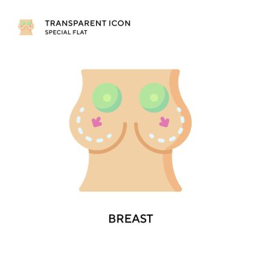 Göğüs vektör simgesi. Düz çizim. EPS 10 vektörü.