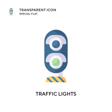 Trafik ışıkları vektör simgesi. Düz çizim. EPS 10 vektörü.