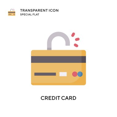 Kredi kartı vektör simgesi. Düz çizim. EPS 10 vektörü.