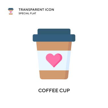 Kahve fincanı vektör ikonu. Düz çizim. EPS 10 vektörü.