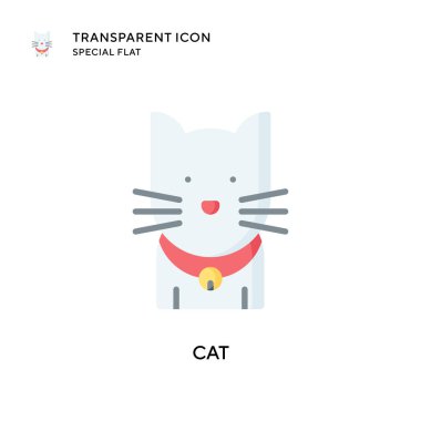 Kedi vektör simgesi. Düz çizim. EPS 10 vektörü.