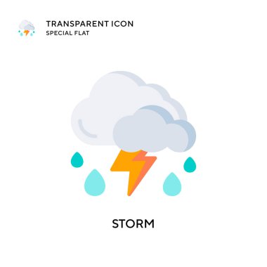 Fırtına vektör simgesi. Düz çizim. EPS 10 vektörü.