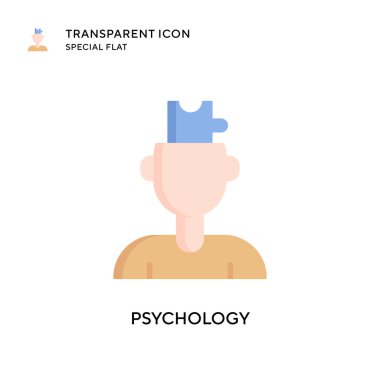 Psikoloji vektör ikonu. Düz çizim. EPS 10 vektörü.