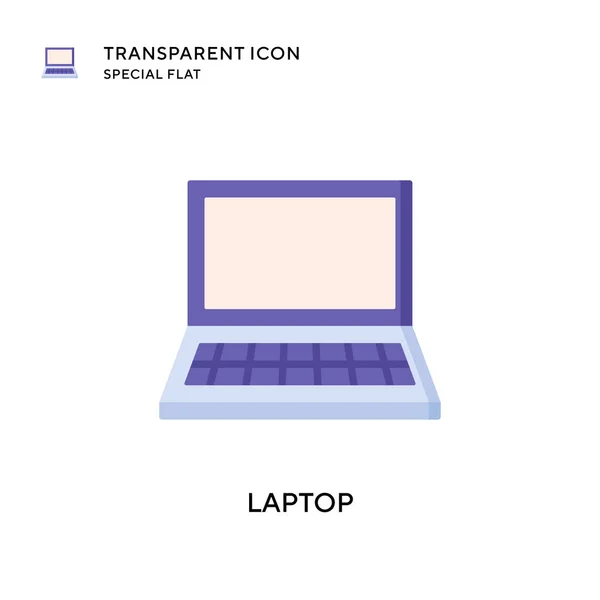 Laptop Vektorsymbol Flache Illustration Eps Vektor — Stockvektor