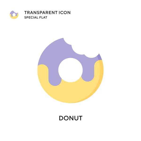 Icono Del Vector Donut Ilustración Estilo Plano Eps Vector — Archivo Imágenes Vectoriales