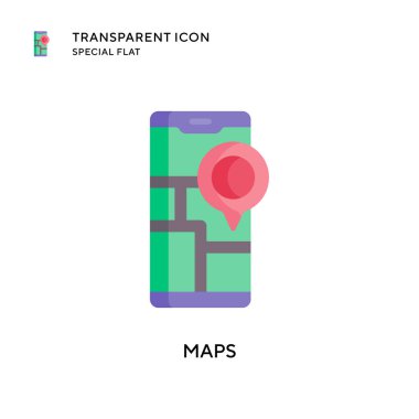 Harita vektör simgesi. Düz çizim. EPS 10 vektörü.