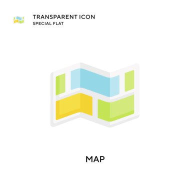 Harita vektör simgesi. Düz çizim. EPS 10 vektörü.