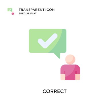 Doğru vektör simgesi. Düz çizim. EPS 10 vektörü.