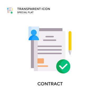 Kontrat vektör simgesi. Düz çizim. EPS 10 vektörü.