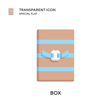 Kutu vektör simgesi. Düz çizim. EPS 10 vektörü.