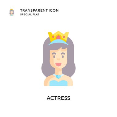 Aktris vektör simgesi. Düz çizim. EPS 10 vektörü.