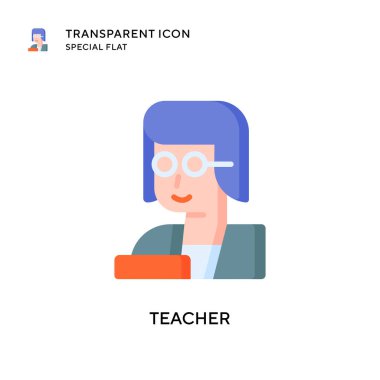 Öğretmen vektör simgesi. Düz çizim. EPS 10 vektörü.