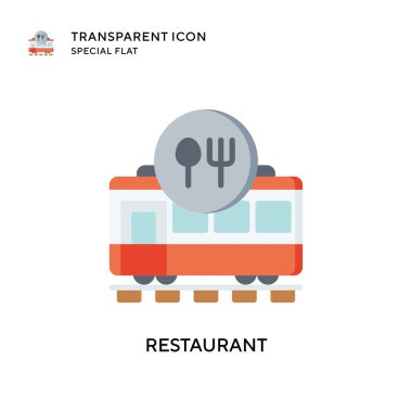 Restoran vektör simgesi. Düz çizim. EPS 10 vektörü.