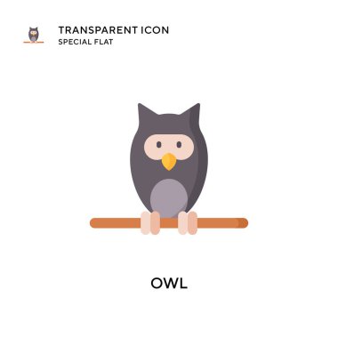 Baykuş vektör simgesi. Düz çizim. EPS 10 vektörü.