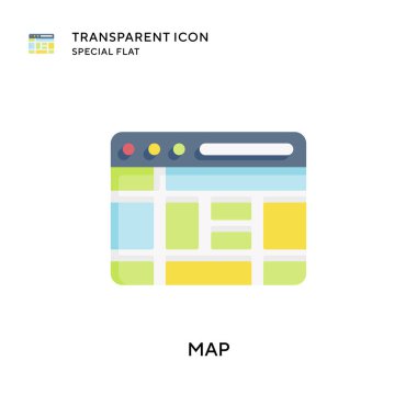 Harita vektör simgesi. Düz çizim. EPS 10 vektörü.