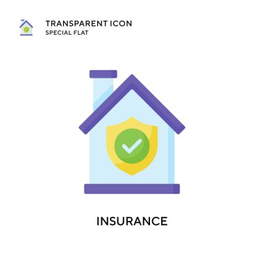 Sigorta vektör simgesi. Düz çizim. EPS 10 vektörü.