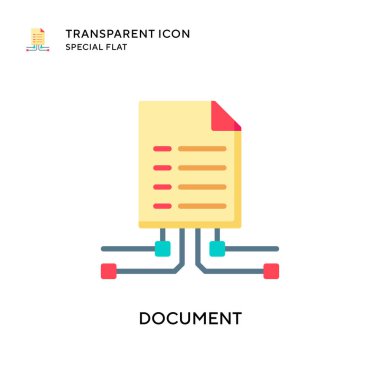 Belge vektör simgesi. Düz çizim. EPS 10 vektörü.