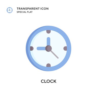 Saat vektör simgesi. Düz çizim. EPS 10 vektörü.