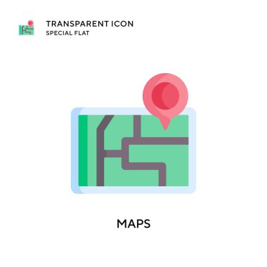 Harita vektör simgesi. Düz çizim. EPS 10 vektörü.