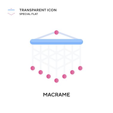 Makram vektör simgesi. Düz çizim. EPS 10 vektörü.
