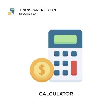 Hesap makinesi vektör simgesi. Düz çizim. EPS 10 vektörü.