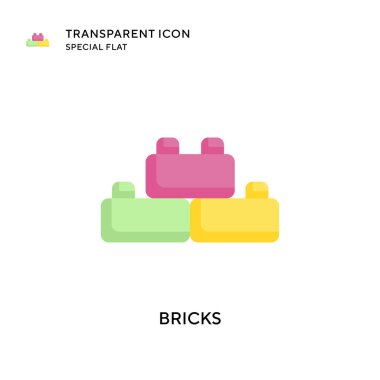 Tuğla vektör simgesi. Düz çizim. EPS 10 vektörü.