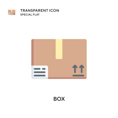 Kutu vektör simgesi. Düz çizim. EPS 10 vektörü.
