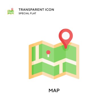 Harita vektör simgesi. Düz çizim. EPS 10 vektörü.