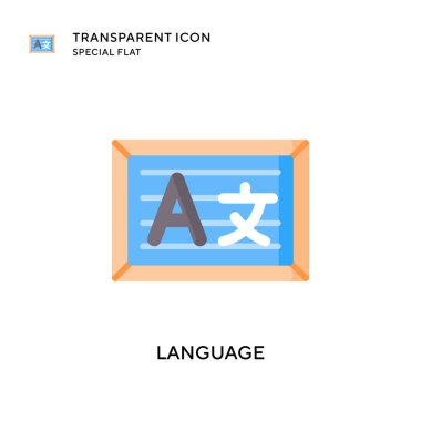 Dil vektör simgesi. Düz çizim. EPS 10 vektörü.