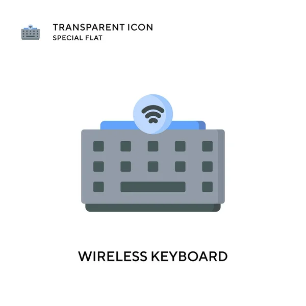 Ícone Vetor Teclado Sem Fio Ilustração Estilo Plano Vetor Eps — Vetor de Stock