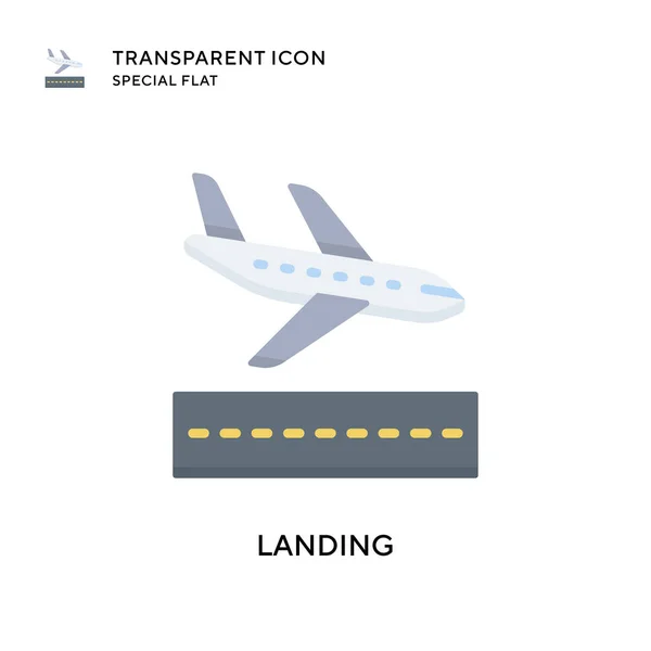 Landing Vector Icon Flat Style Illustration Eps Vector — Stock Vector