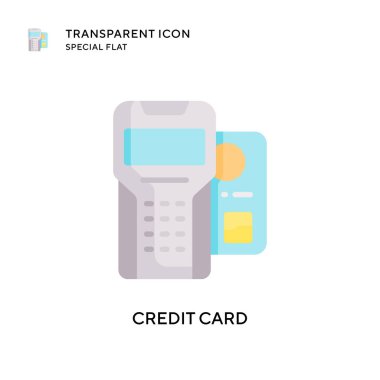 Kredi kartı vektör simgesi. Düz çizim. EPS 10 vektörü.