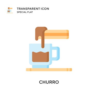 Churro vektör simgesi. Düz çizim. EPS 10 vektörü.