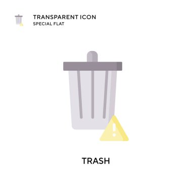 Çöp vektörü simgesi. Düz çizim. EPS 10 vektörü.