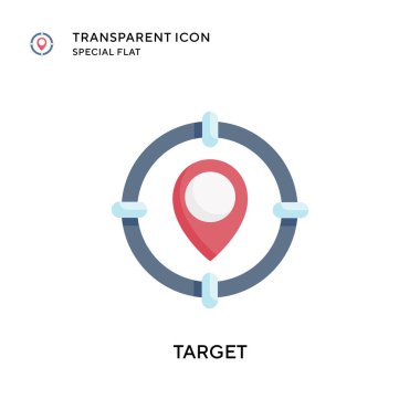 Hedef vektör simgesi. Düz çizim. EPS 10 vektörü.