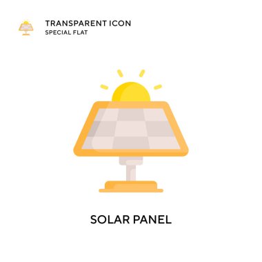 Güneş paneli vektör simgesi. Düz çizim. EPS 10 vektörü.