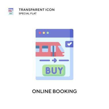 Çevrimiçi vektör simgesi rezervasyonu. Düz çizim. EPS 10 vektörü.