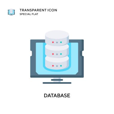 Veritabanı vektör simgesi. Düz çizim. EPS 10 vektörü.