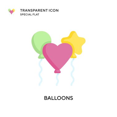 Balon vektör simgesi. Düz çizim. EPS 10 vektörü.