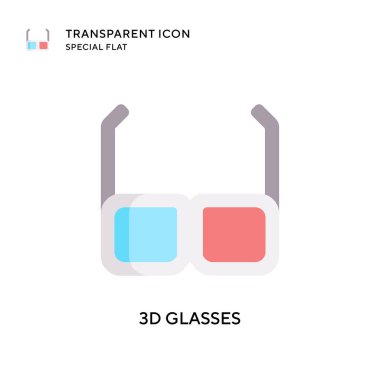3D gözlük vektör simgesi. Düz çizim. EPS 10 vektörü.