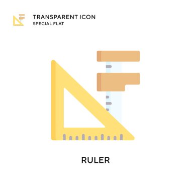 Cetvel vektör simgesi. Düz çizim. EPS 10 vektörü.